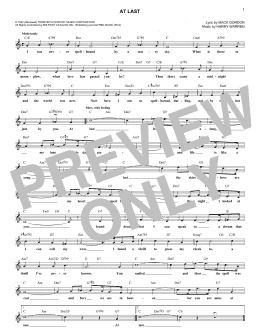 page one of At Last (Lead Sheet / Fake Book)