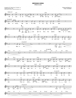 page one of Wedding Song (There Is Love) (Lead Sheet / Fake Book)