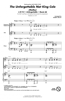 page one of The Unforgettable Nat King Cole (Medley) (SSA Choir)
