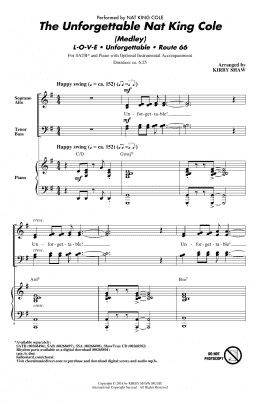 page one of The Unforgettable Nat King Cole (Medley) (SATB Choir)