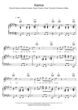 page one of Karma (Piano, Vocal & Guitar Chords)
