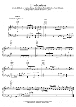 page one of Emotionless (Piano, Vocal & Guitar Chords)