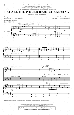 page one of Let All The World Rejoice And Sing (SATB Choir)