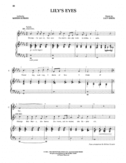 page one of Lily's Eyes (Piano & Vocal)