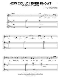 page one of How Could I Ever Know? (Piano & Vocal)