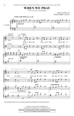 page one of When We Pray (SATB Choir)