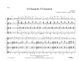 page one of O Chanukah for Guitar Quartet (arr. Joe Marks) (Guitar Ensemble)