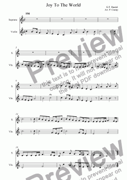 page one of Joy To The World (Violin & Soprano)