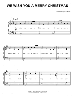 page one of We Wish You A Merry Christmas (Very Easy Piano)