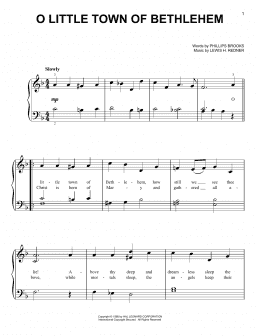 page one of O Little Town Of Bethlehem (Very Easy Piano)