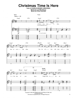 page one of Christmas Time Is Here (Guitar Tab (Single Guitar))