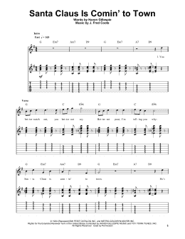 page one of Santa Claus Is Comin' To Town (Guitar Tab (Single Guitar))