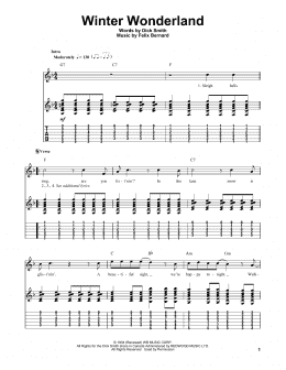 page one of Winter Wonderland (Guitar Tab (Single Guitar))