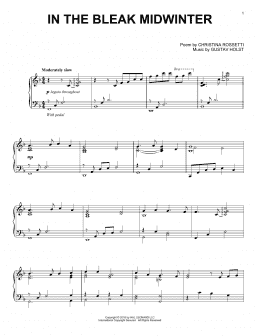 page one of In The Bleak Midwinter [Jazz version] (Piano Solo)