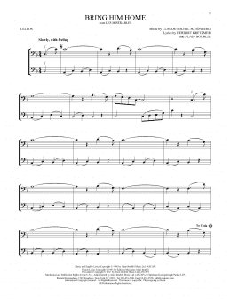 page one of Bring Him Home (Cello Duet)