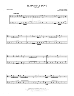 page one of Seasons Of Love (from Rent) (Trombone Duet)