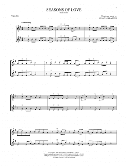 page one of Seasons Of Love (from Rent) (Violin Duet)