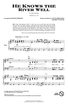 page one of He Knows The River Well (SAB Choir)