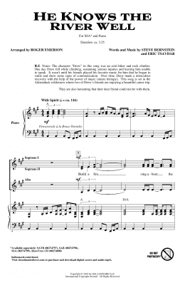page one of He Knows The River Well (SSA Choir)