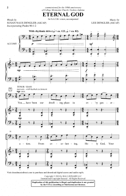 page one of Eternal God (SATB Choir)