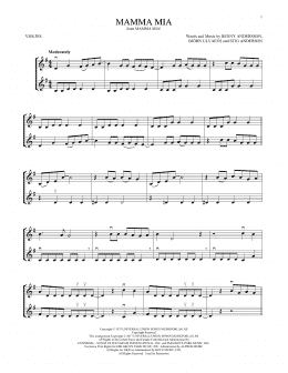 page one of Mamma Mia (Violin Duet)