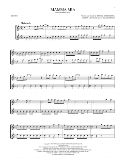 page one of Mamma Mia (Flute Duet)