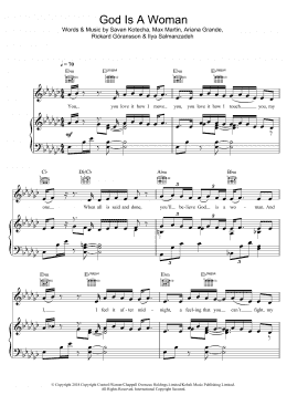 page one of God Is A Woman (Piano, Vocal & Guitar Chords)