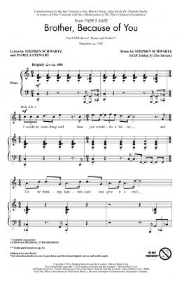 page one of Brother, Because Of You (from Tyler's Suite) (arr. Tim Sarsony) (Choir)