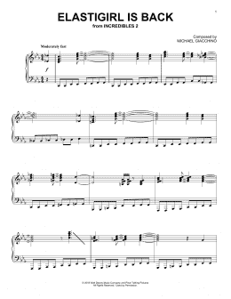 page one of Elastigirl Is Back (from Incredibles 2) (Piano Solo)
