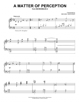 page one of A Matter Of Perception (from Incredibles 2) (Piano Solo)