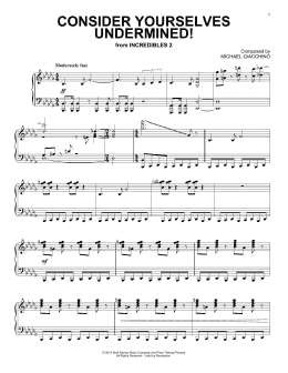 page one of Consider Yourself Underminded! (from Incredibles 2) (Piano Solo)