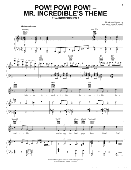 Pow! Pow! Pow! - Mr. Incredibles Theme (from Incredibles 2) Sheet Music, Michael Giacchino