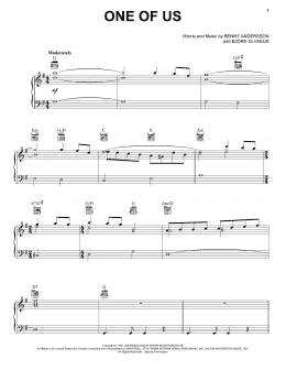 page one of One Of Us (from Mamma Mia! Here We Go Again) (Piano, Vocal & Guitar Chords (Right-Hand Melody))