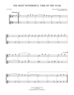 page one of The Most Wonderful Time Of The Year (Alto Sax Duet)