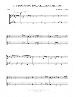 page one of It's Beginning To Look Like Christmas (Violin Duet)