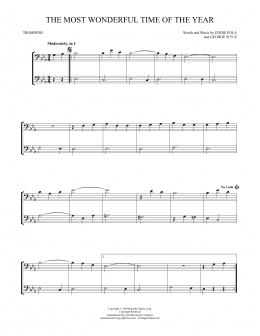 page one of The Most Wonderful Time Of The Year (Trombone Duet)