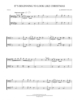 page one of It's Beginning To Look Like Christmas (Cello Duet)