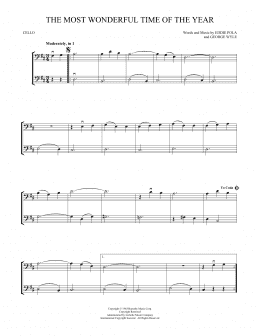 page one of The Most Wonderful Time Of The Year (Cello Duet)
