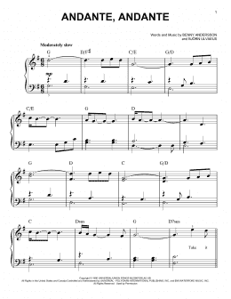 page one of Andante, Andante (from Mamma Mia! Here We Go Again) (Easy Piano)