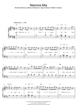 page one of Mamma Mia (from Mamma Mia! Here We Go Again) (Beginner Piano)
