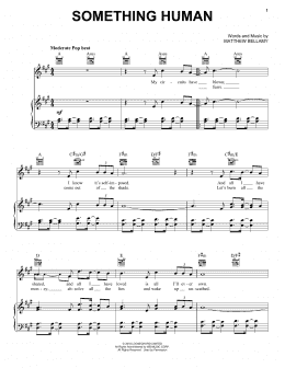 page one of Something Human (Piano, Vocal & Guitar Chords (Right-Hand Melody))