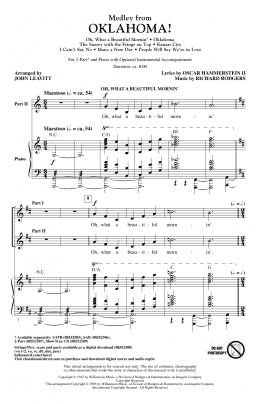 page one of Oklahoma! (Medley) (arr. John Leavitt) (2-Part Choir)
