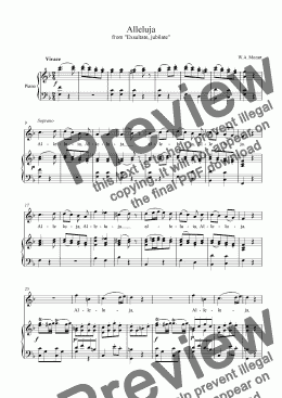 page one of "Alleluja" -Mozart "Exsultate jubilate" -Download Sheet Music -Soprano Vocal