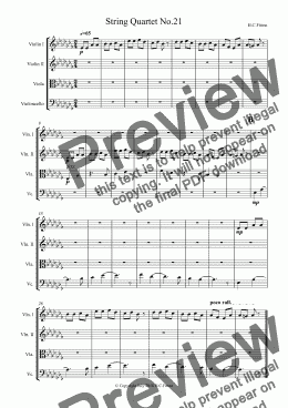 page one of String Quartet No.21