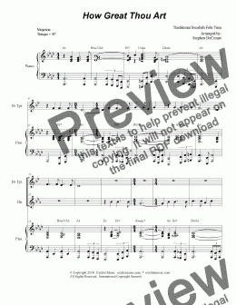 page one of How Great Thou Art (Duet for Bb-Trumpet & French Horn - Piano Accompaniment)