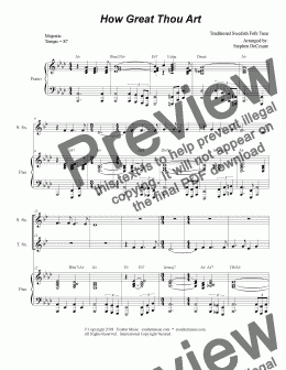 page one of How Great Thou Art (Duet for Soprano & Tenor Saxophone - Piano Accompaniment)