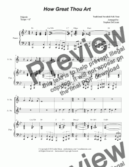 page one of How Great Thou Art (Duet for Soprano & Alto Saxophone - Piano Accompaniment)