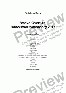 page one of Festive Overture Lutherstadt Wittenberg 2017 