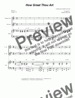 page one of How Great Thou Art (for Saxophone Quartet - Piano Accompaniment)