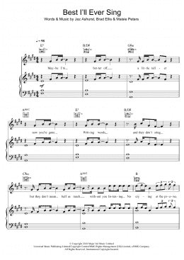 page one of Best I'll Ever Sing (Piano, Vocal & Guitar Chords)